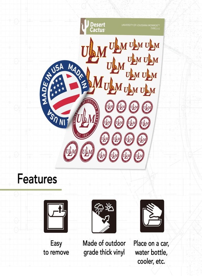 Desert Cactus University of Louisiana Monroe Sticker ULM Warhawks Vinyl Decals Laptop Water Bottle Car Scrapbook T1 (Type 1-1) - Image 4