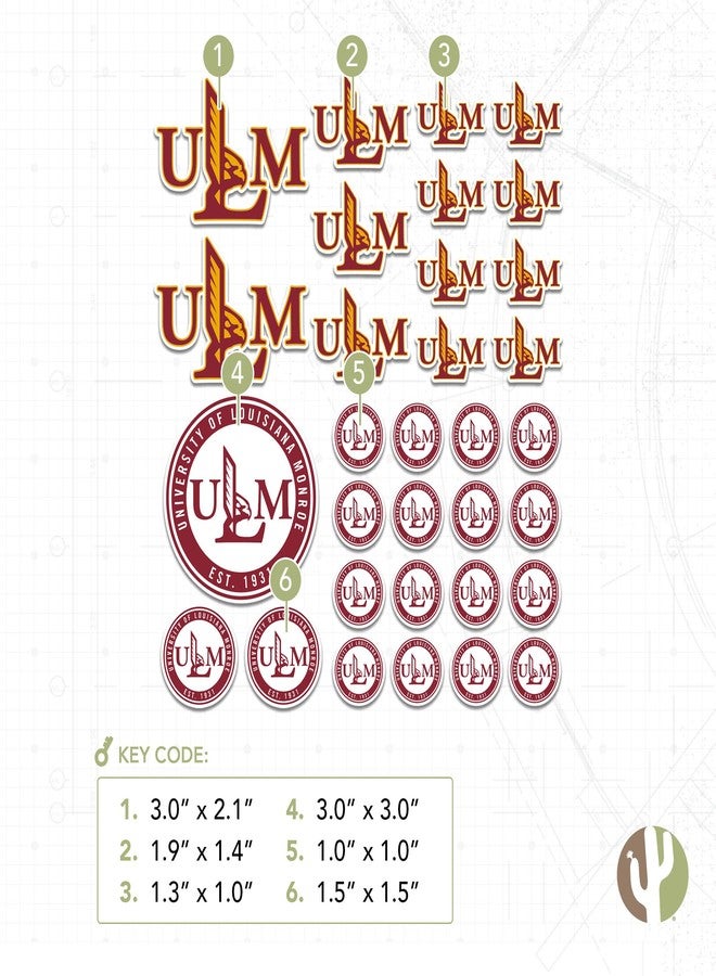 Desert Cactus University of Louisiana Monroe Sticker ULM Warhawks Vinyl Decals Laptop Water Bottle Car Scrapbook T1 (Type 1-1) - Image 3
