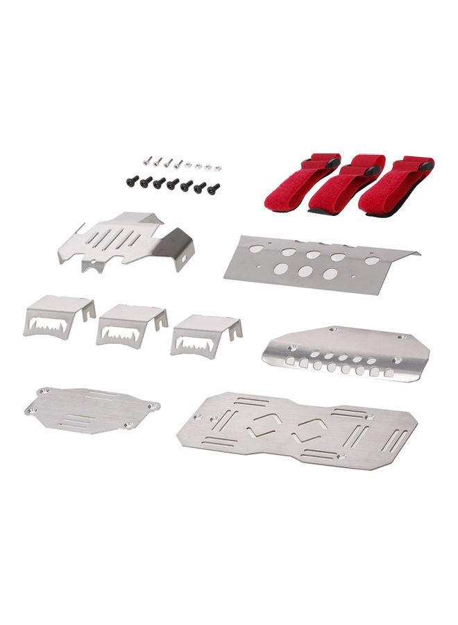 NIBEMINENT 8-Piece Chassis Armor Stainless Steel Axle Protector Skid Plate Compatible With Traxxas TRX-6 G63 6X6 RC Crawler 20x3x15cm - Image 1