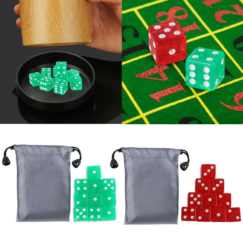 10 Pack 19mm Acrylic Dice Set Red Six Sided Square Corner Cubes With Dots - Image 3
