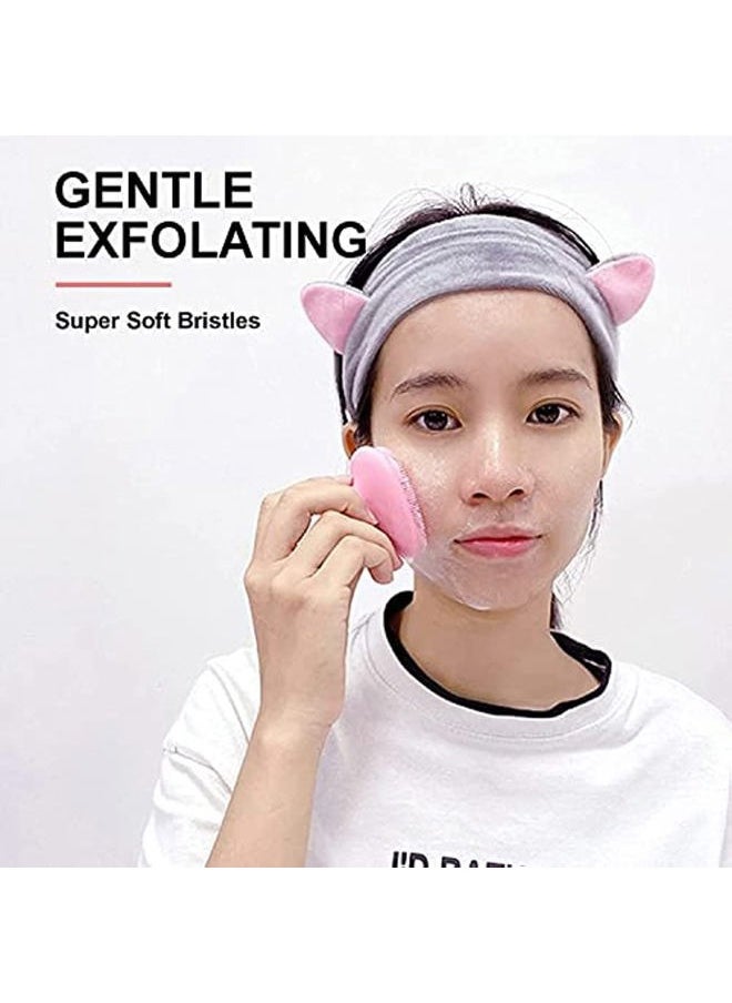 PeaMirmy Mini Silicone Face Scrubber Exfoliator Brush, Manual Facial Cleansing Brush Pad Soft Face Cleanser for Exfoliating and Massage Pore for All Skin Types (White-pcs)  - Image 5