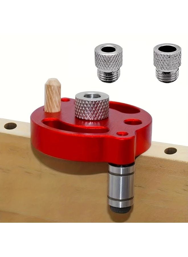 Red Self Centering Nail Mold Set Woodworking Drill Guide Handheld Hole Puncher DIY Furniture Joint Tool Kit - Image 4