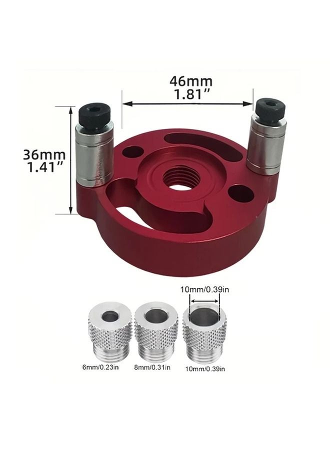 Red Self Centering Nail Mold Set Woodworking Drill Guide Handheld Hole Puncher DIY Furniture Joint Tool Kit - Image 5