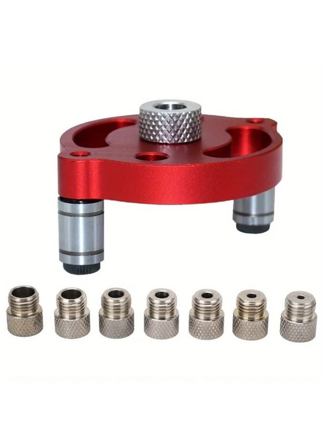 Red Self Centering Nail Mold Set Woodworking Drill Guide Handheld Hole Puncher DIY Furniture Joint Tool Kit - Image 3