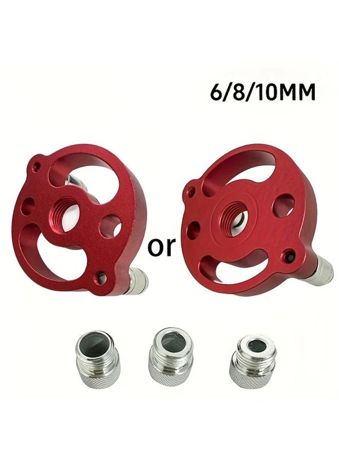 Red Self Centering Nail Mold Set Woodworking Drill Guide Handheld Hole Puncher DIY Furniture Joint Tool Kit - Image 1