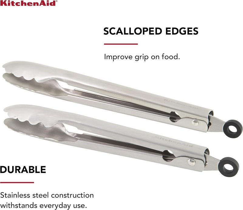 KitchenAid Universal Utility and Serving Stainless Steel Kitchen Tongs, Set of 2 - Image 2