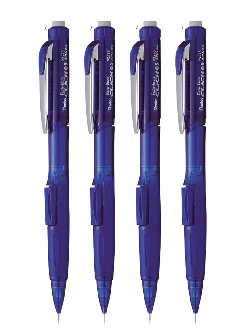 Pentel 4-Piece Mechanical Pencil 0.5mm Tip Blue Body - Image 1