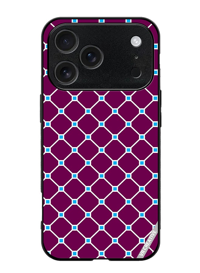 VR CREATIVE Protective Case Cover For Apple iPhone 17 Pro Max Abstract Crossed Lines Seamless Patternn Design Multicolour