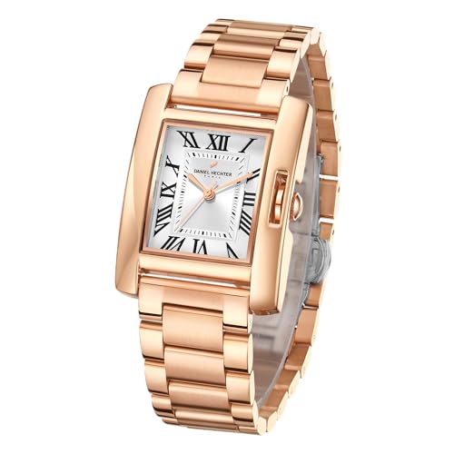 Daniel Hechter Paris Opera Collection Square Dial Watch for Women with Roman Indices and Stainless Steel Strap-DHW2004 - Image 1
