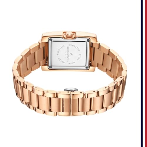 Daniel Hechter Paris Opera Collection Square Dial Watch for Women with Roman Indices and Stainless Steel Strap-DHW2004 - Image 5