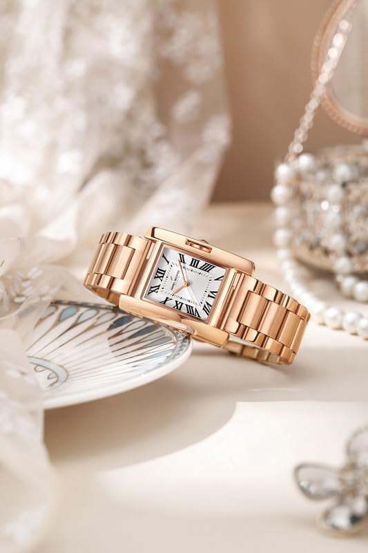 Daniel Hechter Paris Opera Collection Square Dial Watch for Women with Roman Indices and Stainless Steel Strap-DHW2004 - Image 3