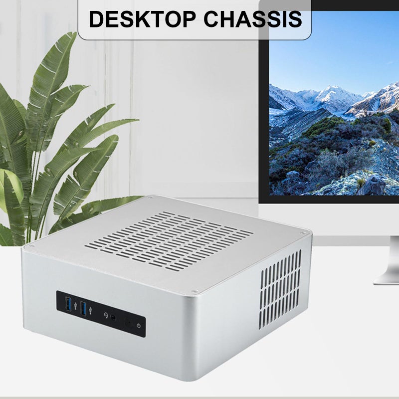 حالة الكمبيوتر الشخصي TA80 صغيرة الحجم من نوع ITX لبناء أجهزة HTPC مع تبريد عالي في هيكل سطح مكتب مدمج - Image 3