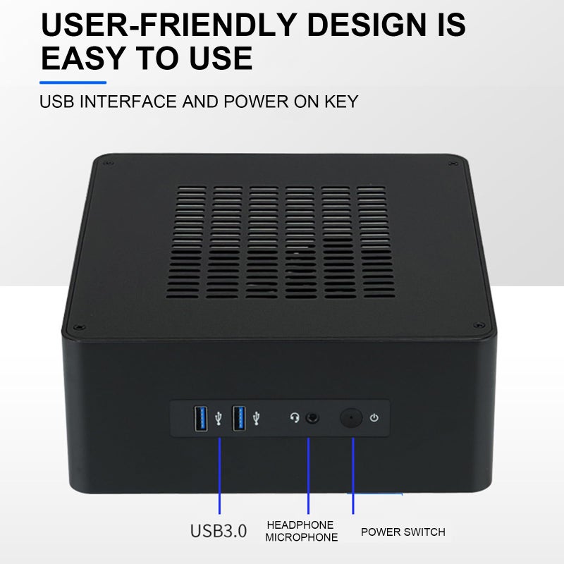 حالة الكمبيوتر الشخصي TA80 صغيرة الحجم من نوع ITX لبناء أجهزة HTPC مع تبريد عالي في هيكل سطح مكتب مدمج - Image 5