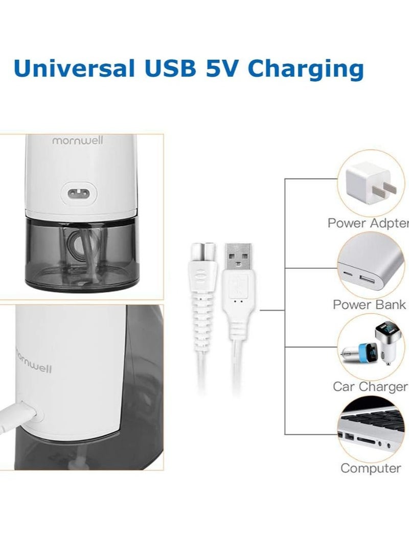 Mornwell Water Flosser Cordless, Mornwell Water Flossers for Teeth - 300ML Tank and 4 Jet Tips, 3 Modes Portable Dental Oral Irrigator, Braces Care, Rechargeable Waterproof Portable Water Flosser, White  - Image 4