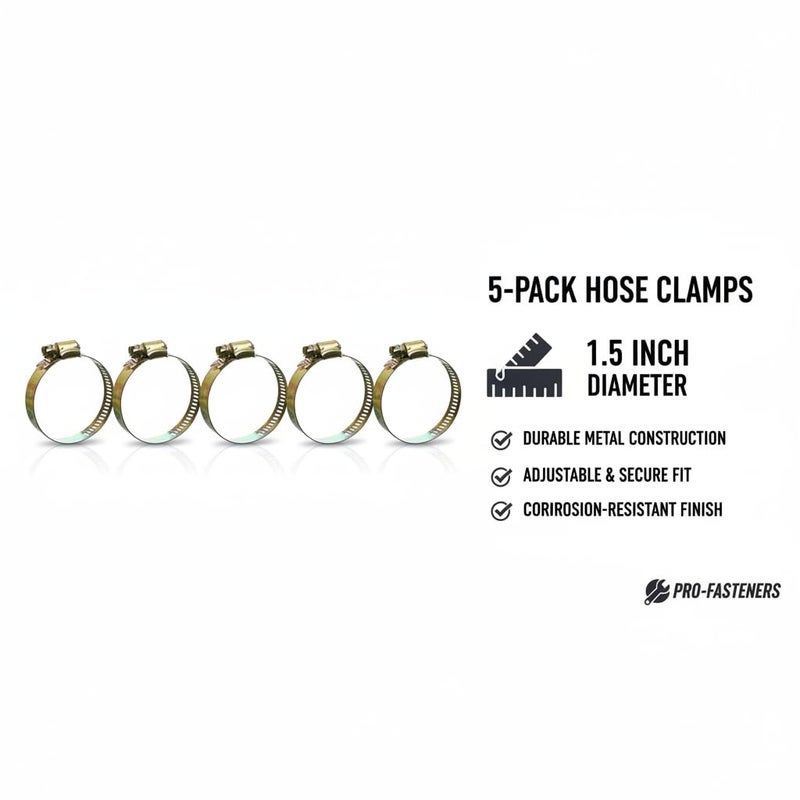 Universal Metal Hose Clamp Adjustable Worm Drive Pipe Clip Heavy Duty Gas Hose Clamp Rust Resistant Fastening Clamp for Air Water Fuel Hoses 5 Pecies (3 Inch) - Image 4