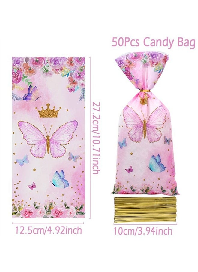 Zeemey 50pcs, Plastic Candy Bags, Theme Birthday Party Candy Bags, Gifts Biscuit Packing Bags, Baby Shower Party Supplies, Food Packaging Bag, Packaging Bag, Baking Shop Supplies, Baking Supplies, Party Supplies, Holiday Supplies  - Image 2
