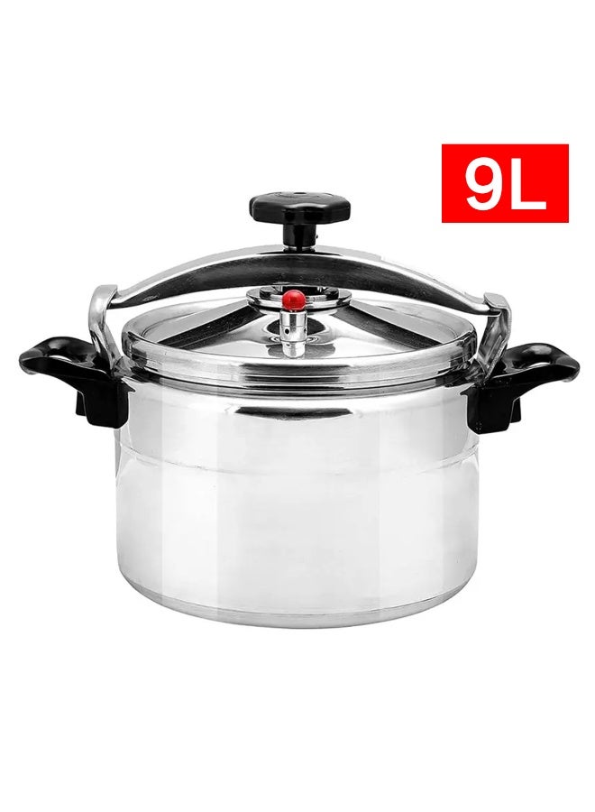 9L سعة كبيرة ثقيلة الوظائف الألومنيوم طباخ الضغط مع توزيع الحرارة السريعة, 7-طبقة قفل غطاء ونظام صمام السلامة, الحث متوافق مع المواقد الغازية / الكهربائية, لطبخ وجبات العائلة, تصميم دائم وسهل التنظيف - Image 1