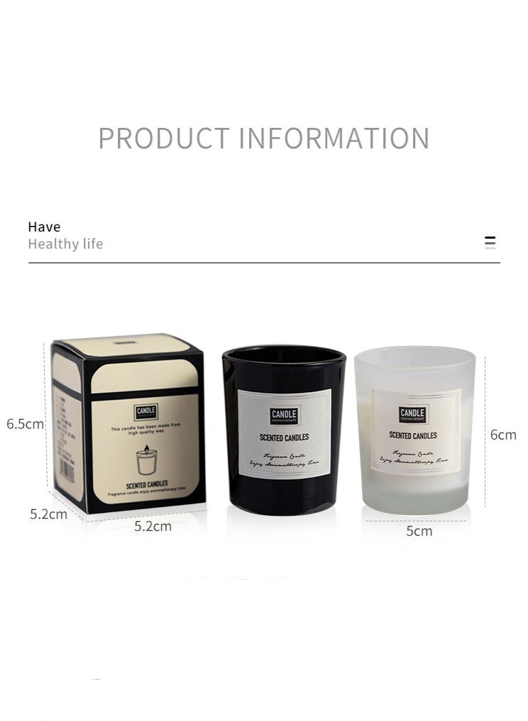 Candle 2-Pack Aromatherapy Candles, Natural Essential Oil Soy Candle Gift Set, Lead-Free Cotton Wick, Plant Aromatherapy in Glass Jars and Eco-Boxes, Perfect for Home Decoration, Relaxation, Gift Giving, Black/White  - Image 5