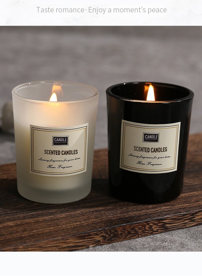 كاندل مجموعة هدايا من شمعتين للعلاج بالروائح العطرية، مصنوعة من زيوت الصويا العطرية الطبيعية، فتيل قطني خالٍ من الرصاص، مع رائحة نباتية في مرطبانات زجاجية وصناديق صديقة للبيئة، مثالية لتزيين المنزل والاسترخاء وتقديم الهدايا، باللونين الأسود والأبيض. - Image 2