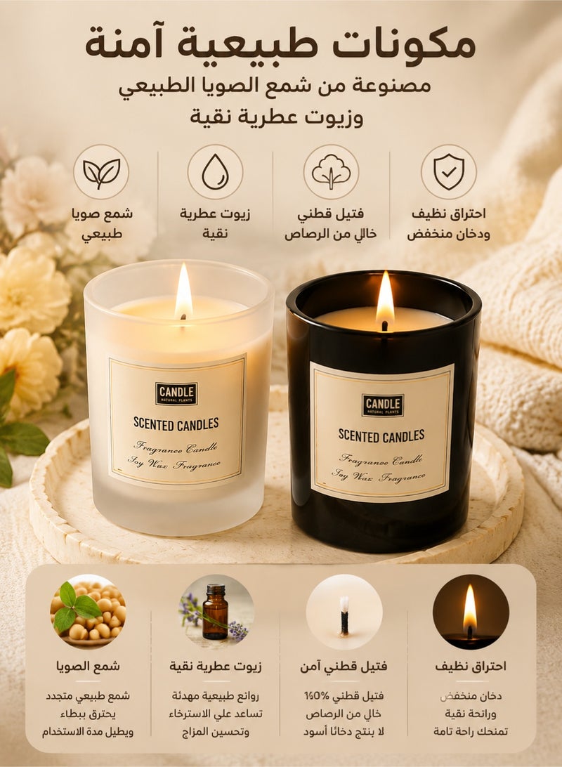 Candle 2-Pack Natural Soy Scented Candles Gift Set | Essential Oil Aromatherapy Candle in Glass Jar | Long Lasting Relaxation Home Spa Candle for Decor & Gift - Image 3