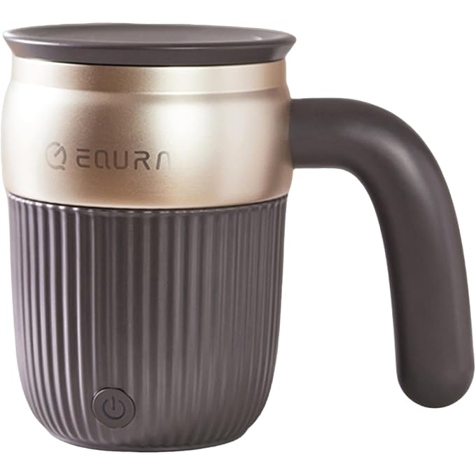 EQURA Automatic Self Stirring Coffee Mug, Rechargeable Megnetic Auto Mixer Cup 15oz, for Coffee/Milk/Tea/Cocoa, for Home/Travel/Office, Gifts for Birthday/Christmas (Grey) - Image 1