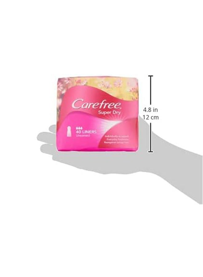 Carefree Super Dry Panty Liners Unscented Irritation Free Protection - 40 Liners - Image 4