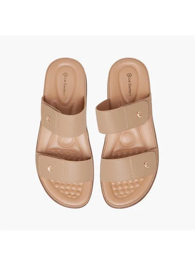 Le Confort Women Textured Slip-On Comfort Sandals