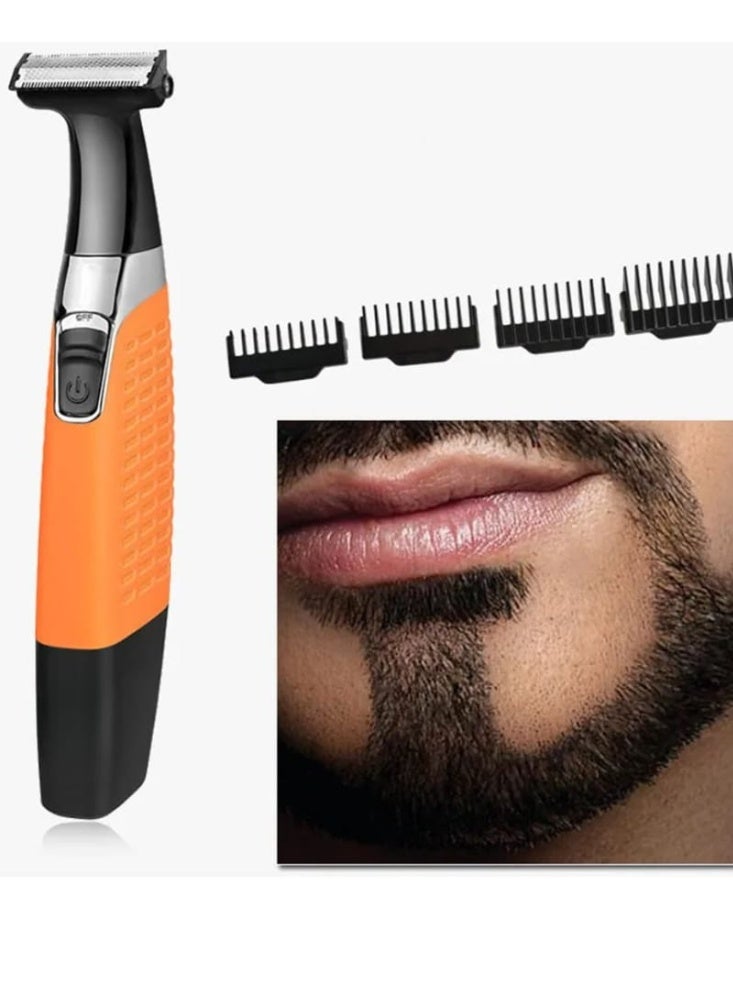 Davena Beard Trimmer & Shaver – Dual-Sided Blade – USB Rechargeable – Waterproof – 4 Guide Combs 1-6mm - Image 5