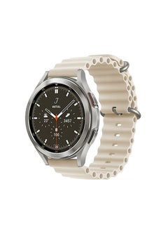 Ocean Band For Samsung Galaxy Watch 7 6 5 4 FE 40mm 44mm 45mm/Galaxy Watch 6 4 Classic 43mm 47mm 42mm 46mm  Soft Silicone Strap with Buckle -Starlight