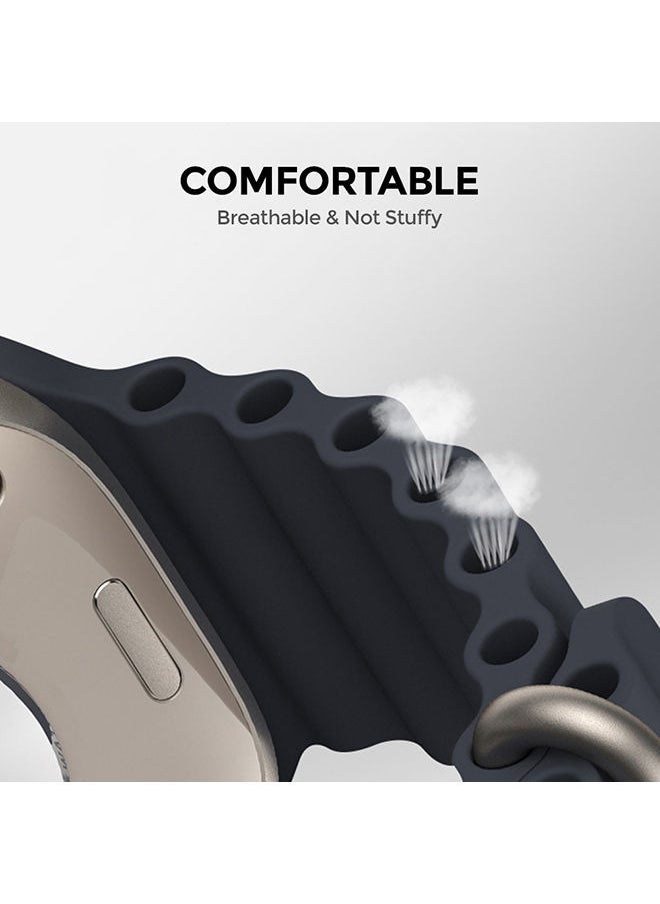 O Ozone - Ocean Band For Samsung Galaxy Watch 7 6 5 4 FE 40mm 44mm 45mm/Galaxy Watch 6 4 Classic 43mm 47mm 42mm 46mm  Soft Silicone Strap with Buckle -Starlight - Image 1