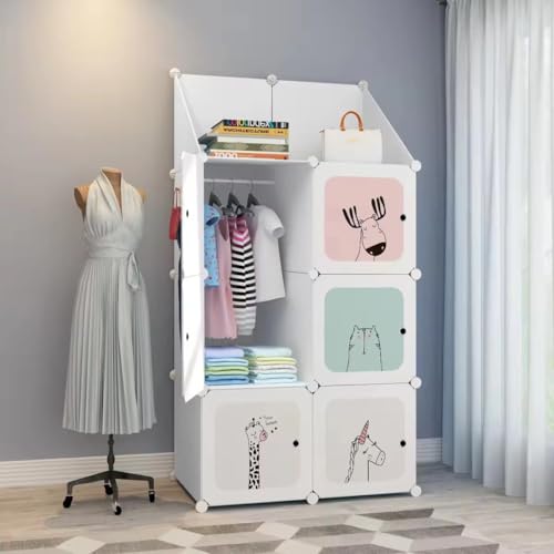 Bigkart Metal Kids Wardrobes For Clothes, Toys, Books Etc | Space-Saving, Easy To Assemble, Modular Design Baby Almirah For Clothes And Toys, 144 cm, 36 cm, 74 cm - Image 2