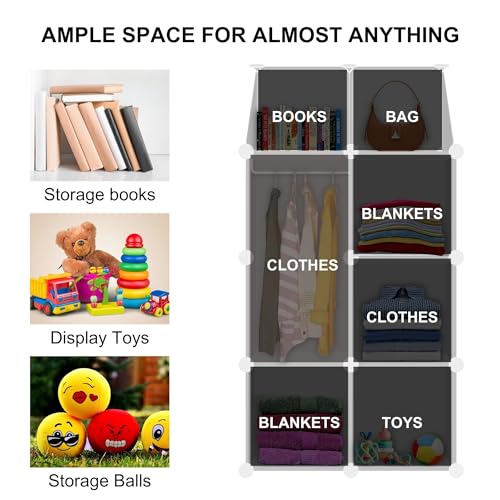 Bigkart Metal Kids Wardrobes For Clothes, Toys, Books Etc | Space-Saving, Easy To Assemble, Modular Design Baby Almirah For Clothes And Toys, 144 cm, 36 cm, 74 cm - Image 3