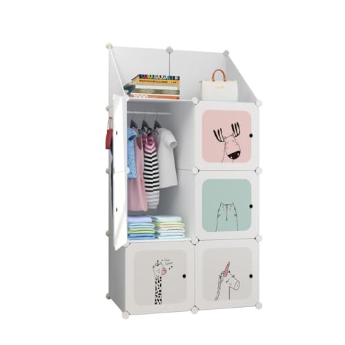 Bigkart Metal Kids Wardrobes For Clothes, Toys, Books Etc | Space-Saving, Easy To Assemble, Modular Design Baby Almirah For Clothes And Toys, 144 cm, 36 cm, 74 cm - Image 1