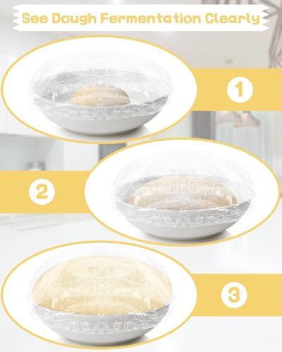 Lauon Plastic Bowl Covers for Sourdough Bread Proofing Large Disposable Elastic Food Wraps Fits 12inch Bowls Shower Caps for Banneton Bread Proofing Basket Plastic Food Wrap Can Covers 100 Pcs - Image 3