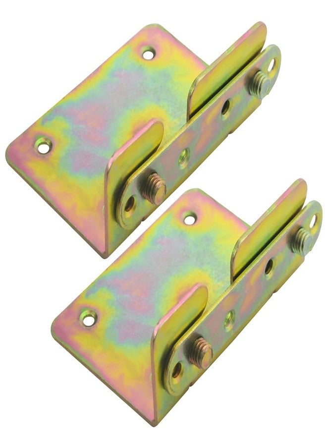 TOVOT 4PCS Bed Rail Brackets with Screws Bed Frame Brackets Metal Bed Rail Hooks Color Plating Bed Frame Hardware(61×88mm) - Image 4