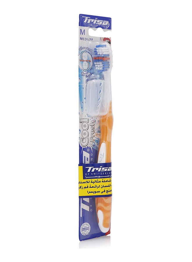 TRISA Cool & Fresh Medium Toothbrush With Travel Cap - Image 1