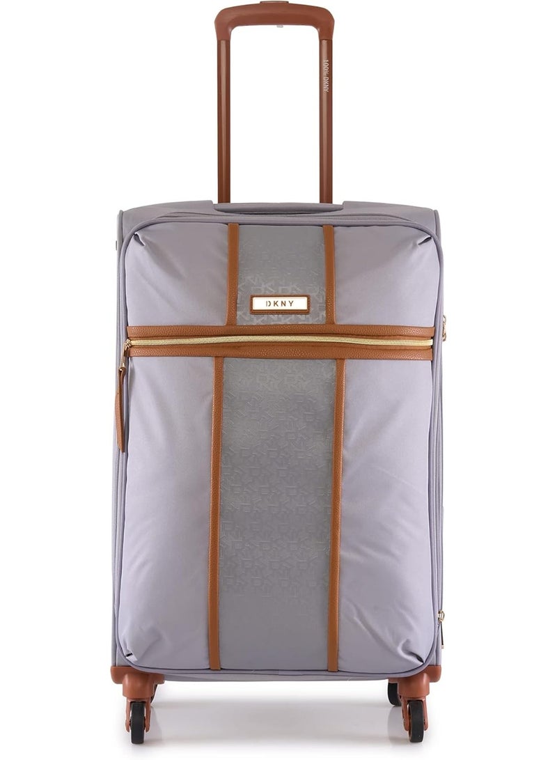 DKNY Autograph Softside Luggage on Wheels for Unisex | Ultra Lightweight ABS on with Spinner Wheels 4 Double Wheel (STORM GREY, 24 Inch) - Image 1