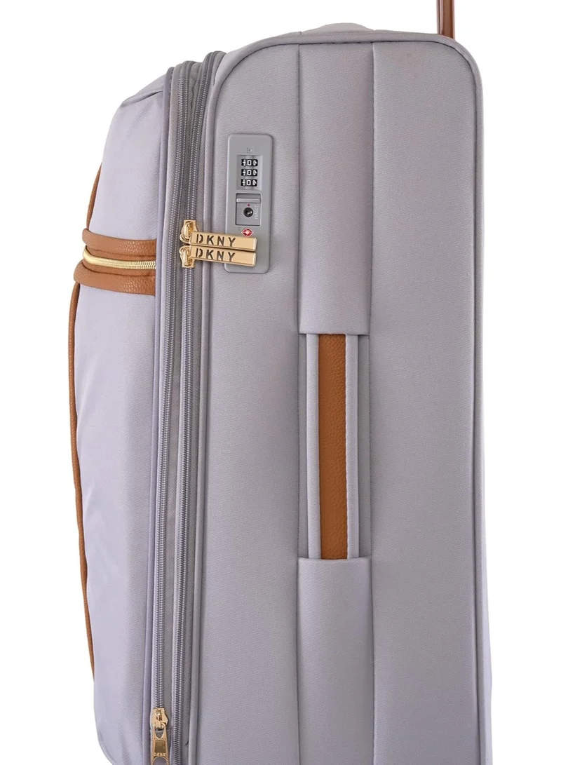 DKNY  DKNY Autograph Softside Luggage on Wheels for Unisex | Ultra Lightweight ABS on with Spinner Wheels 4 Double Wheel (STORM GREY, 24 Inch)  | Best Price UAE