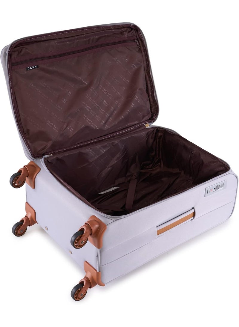 DKNY Autograph Softside Luggage on Wheels for Unisex | Ultra Lightweight ABS on with Spinner Wheels 4 Double Wheel (STORM GREY, 24 Inch) - Image 5