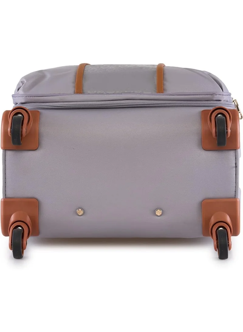 DKNY  DKNY Autograph Softside Luggage on Wheels for Unisex | Ultra Lightweight ABS on with Spinner Wheels 4 Double Wheel (STORM GREY, 24 Inch)  | Best Price UAE