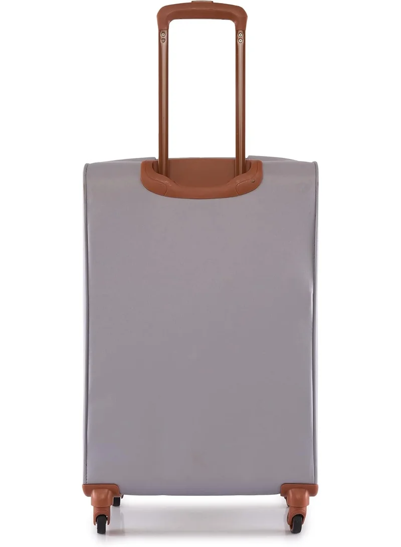 DKNY  DKNY Autograph Softside Luggage on Wheels for Unisex | Ultra Lightweight ABS on with Spinner Wheels 4 Double Wheel (STORM GREY, 24 Inch)  | Best Price UAE