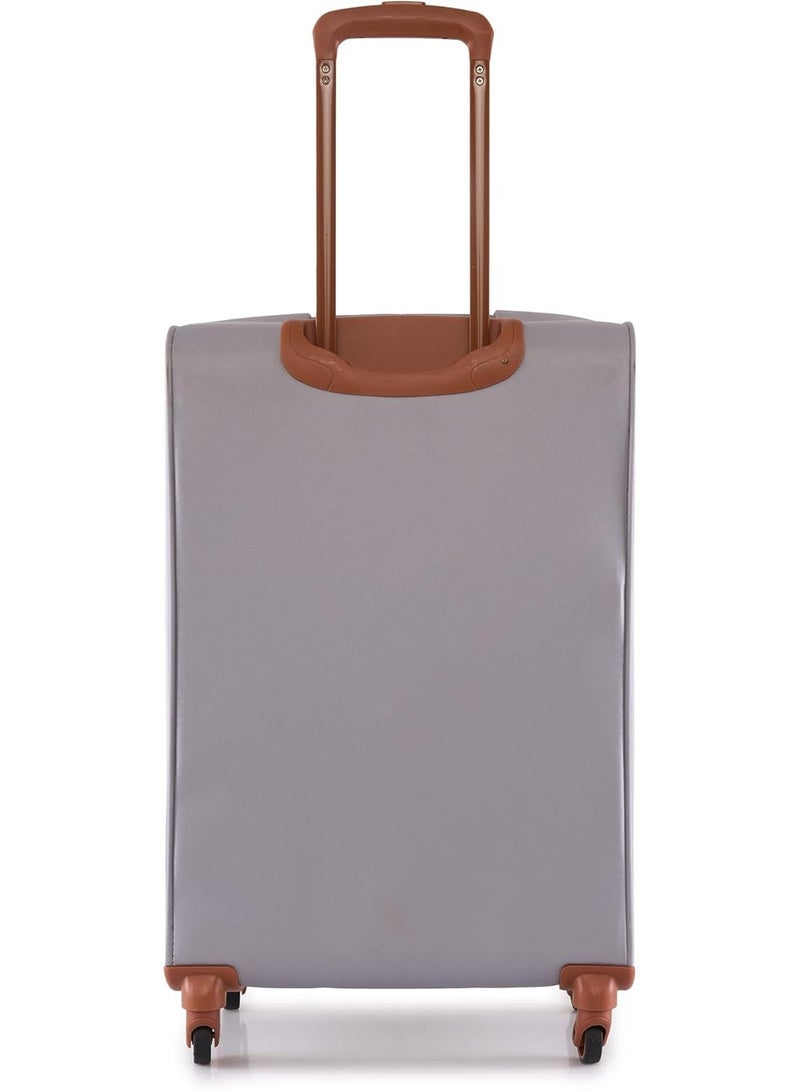 DKNY Autograph Softside Luggage on Wheels for Unisex | Ultra Lightweight ABS on with Spinner Wheels 4 Double Wheel (STORM GREY, 24 Inch) - Image 4