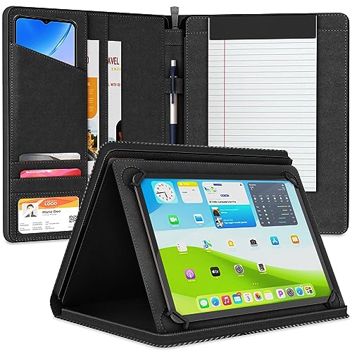 KHOMO Universal Padfolio Case – Tablet Portfolio Organizer with Notepad Holder – Compatible with iPad 10th 11th Gen, iPad Pro 11, iPad 7 8 9 10.2 10.9 and 9.7 inches - Image 1