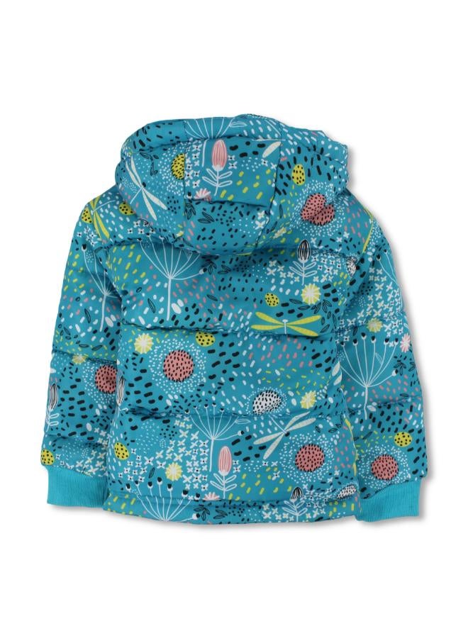 Ourkids Girls Waterproof Jacket – Flowers & Plants Print - Image 2
