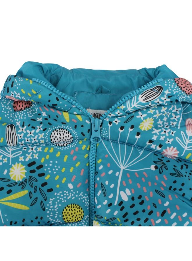 Ourkids Girls Waterproof Jacket – Flowers & Plants Print - Image 3