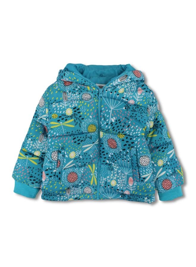 Ourkids Girls Waterproof Jacket – Flowers & Plants Print - Image 1