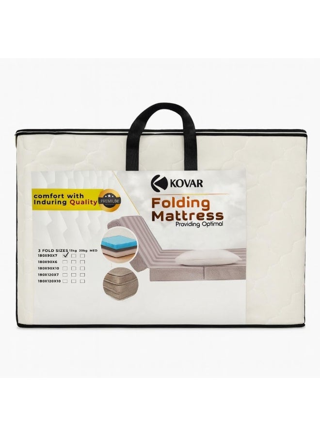 kovar Single Bed Medical Folding Foam Mattress 180X90X7cm- White - Image 1