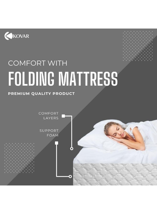 kovar Single Bed Medical Folding Foam Mattress 180X90X7cm- White - Image 4