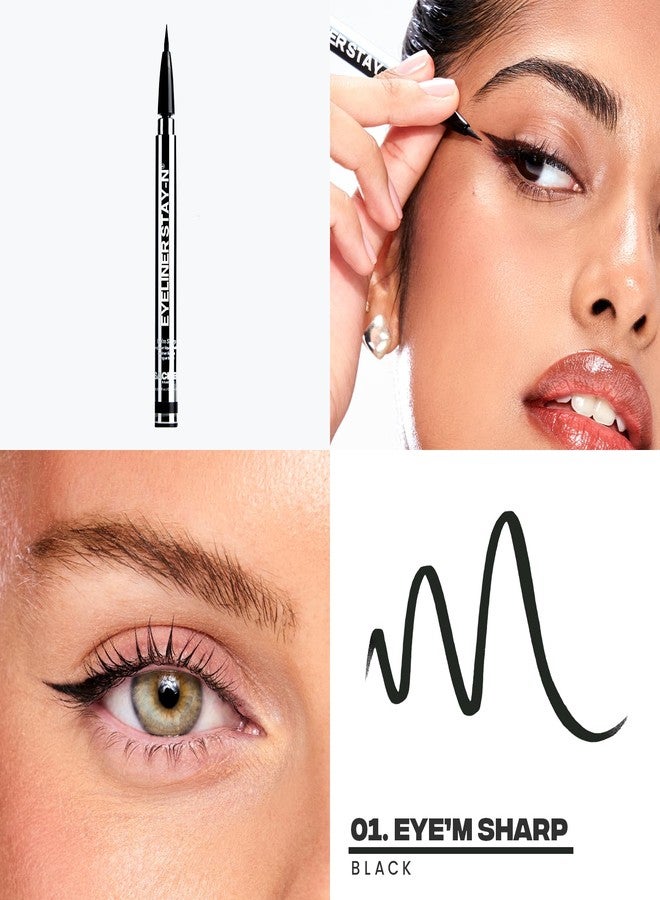 Sacheu Liquid Eyeliner STAY-N Long Wear Waterproof Eyeliner Pen with Ultra-Precise 360° Flexible Tip - Smudge-Proof Vegan & Cruelty-Free Eye Makeup, Eye’m Sharp - Image 2