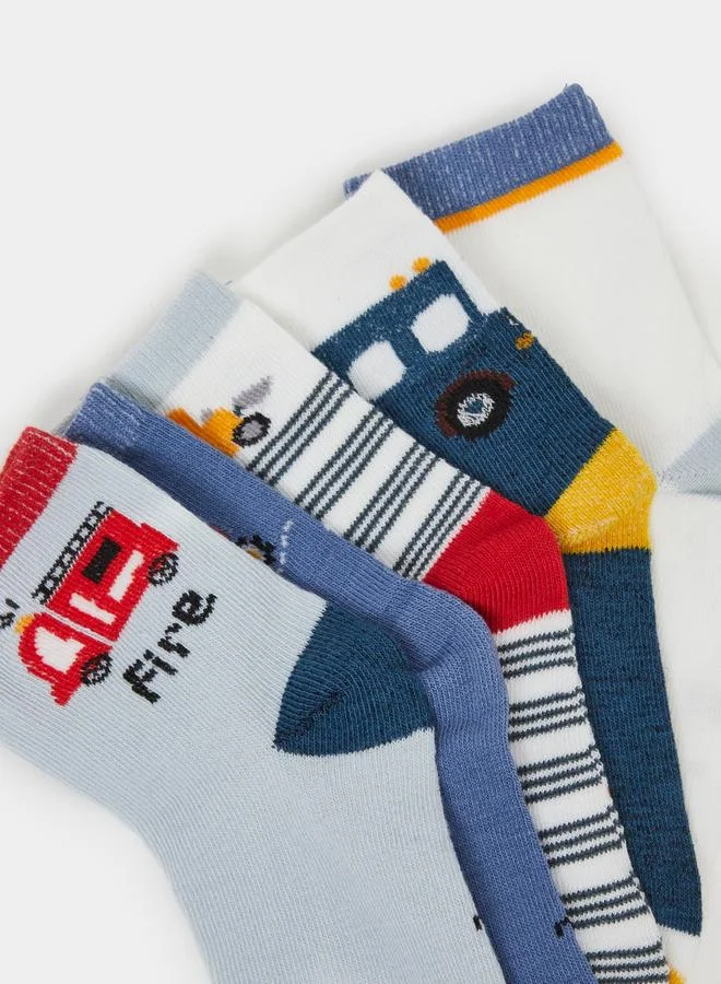 Styli Styli Pack of  5 - Assorted Print Socks